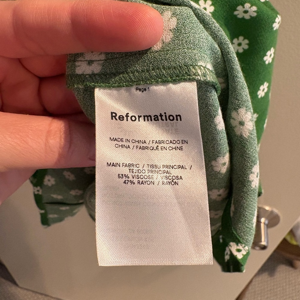 REFORMATION GREEN DRESS - Picture 5 of 6